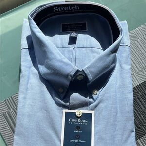 Club Room dress Men's Light Blue Button Down Shirt size 18. 36/37